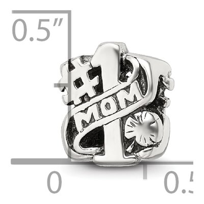 Sterling Silver Mom Number 1 Bead – view 5