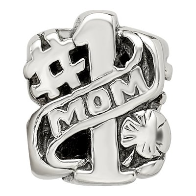 Sterling Silver Mom Number 1 Bead – view 6