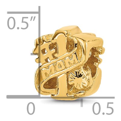Gold-Plated Sterling Silver Mom Number 1 Bead – view 6