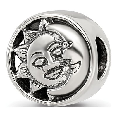 Sterling Silver Sun Moon Bead