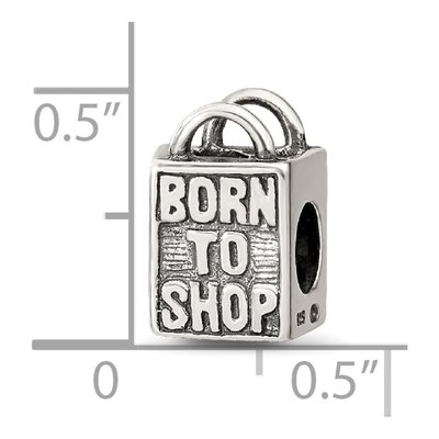 Sterling Silver 'born to Shop' Bead – view 5