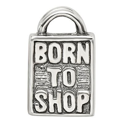 Sterling Silver 'born to Shop' Bead – view 6