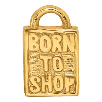 Gold-Plated Sterling Silver Born to Shop Bead – view 5