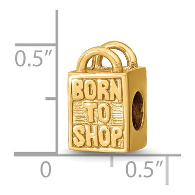 Gold-Plated Sterling Silver Born to Shop Bead – view 6