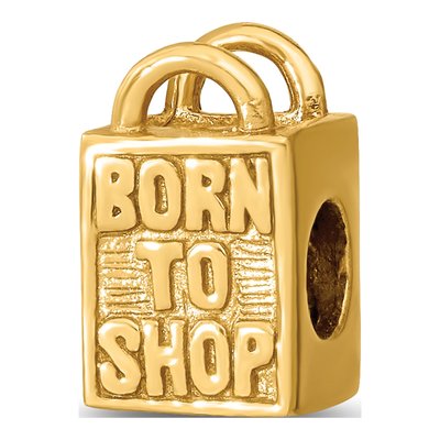 Gold-Plated Sterling Silver Born to Shop Bead