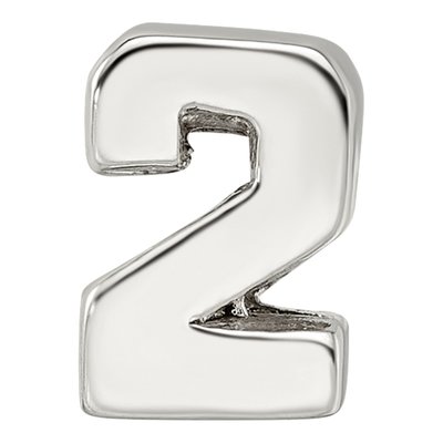 Sterling Silver Number 2 Bead – view 5