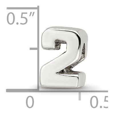 Sterling Silver Number 2 Bead – view 6