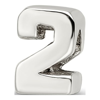 Sterling Silver Number 2 Bead