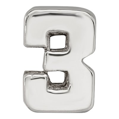 Sterling Silver Number 3 Bead – view 6