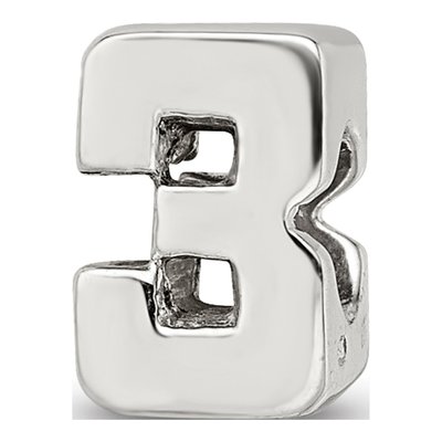 Sterling Silver Number 3 Bead