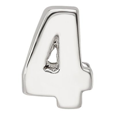 Sterling Silver Number 4 Bead – view 5