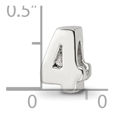 Sterling Silver Number 4 Bead – view 6