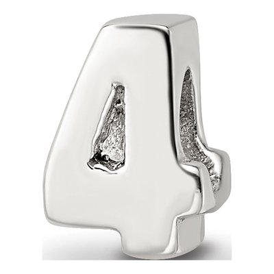 Sterling Silver Number 4 Bead