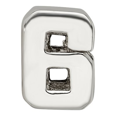 Sterling Silver Number 6 Bead – view 5
