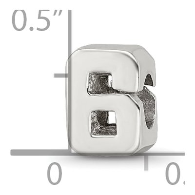 Sterling Silver Number 6 Bead – view 6