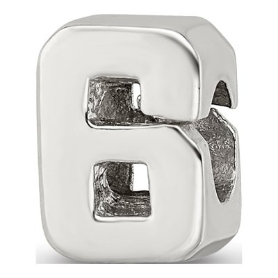 Sterling Silver Number 6 Bead
