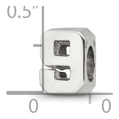 Sterling Silver Number 9 Bead – view 6