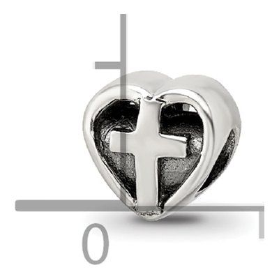 Sterling Silver Kids Heart Cross Bead – view 6