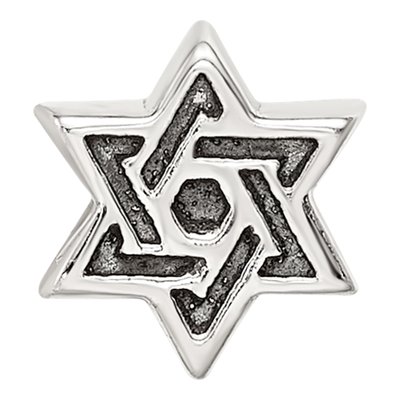 Sterling Silver Kids Star of David Bead – view 5