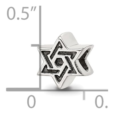 Sterling Silver Kids Star of David Bead – view 6