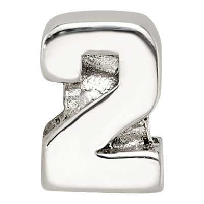 Sterling Silver Kids Number 2 Bead – view 5