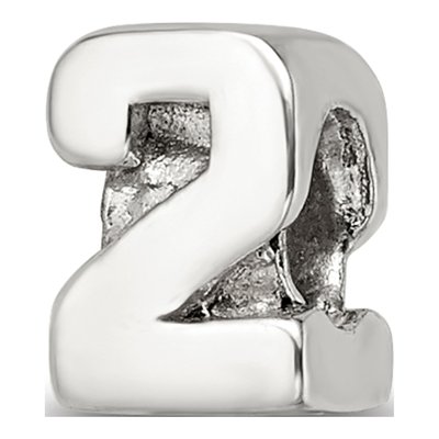 Sterling Silver Kids Number 2 Bead