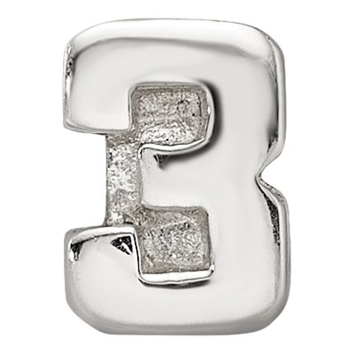 Sterling Silver Kids Number 3 Bead – view 5