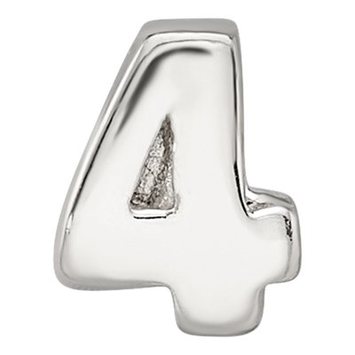 Sterling Silver Kids Number 4 Bead – view 5