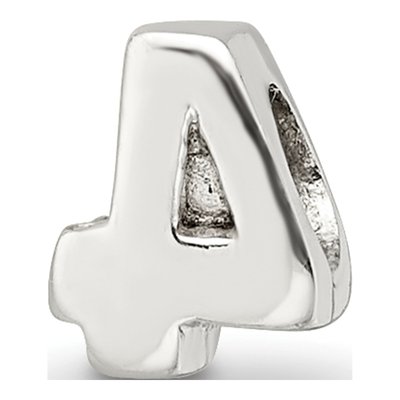 Sterling Silver Kids Number 4 Bead – view 7