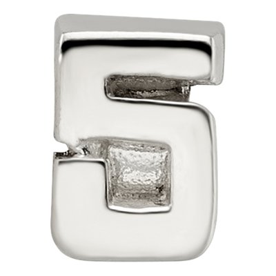 Sterling Silver Kids Number 5 Bead – view 5