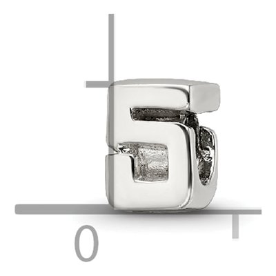Sterling Silver Kids Number 5 Bead – view 6