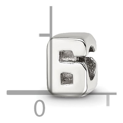 Sterling Silver Kids Number 6 Bead – view 6