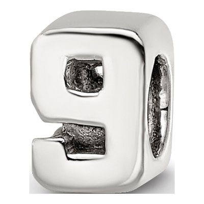 Sterling Silver Kids Number 9 Bead