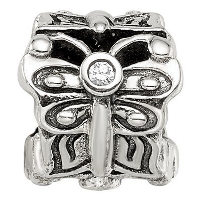 Sterling Silver CZ Butterfly Bali Bead – view 5