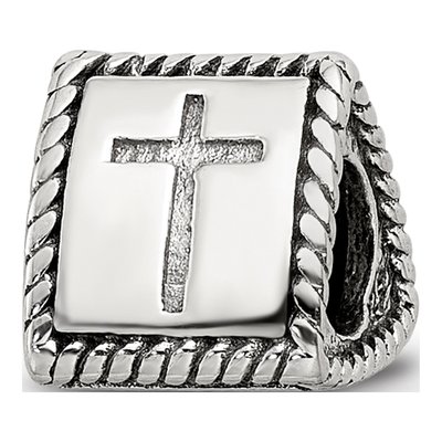 Sterling Silver Anchor Cross Heart Bead – view 8