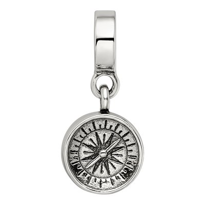 Sterling Silver Compass Dangle Bead – view 6