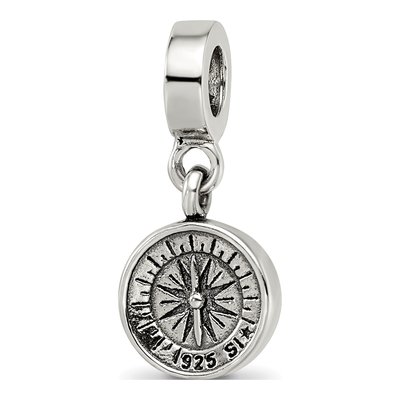 Sterling Silver Compass Dangle Bead – view 7