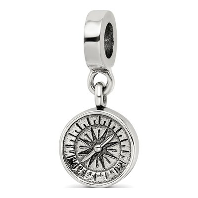 Sterling Silver Compass Dangle Bead