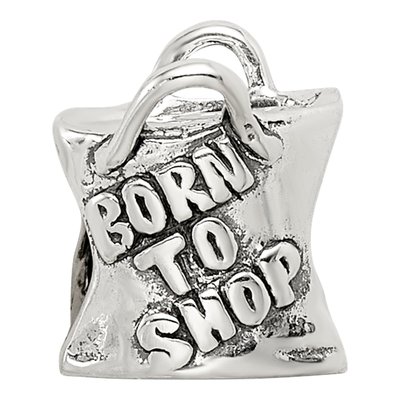 Sterling Silver Born to Shop Bead – view 5