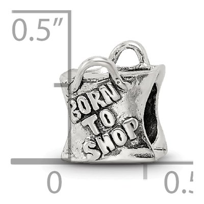 Sterling Silver Born to Shop Bead – view 6