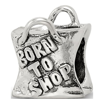 Sterling Silver Born to Shop Bead