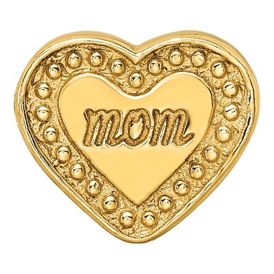 Gold-Plated Sterling Silver Mom Heart Bead – view 5