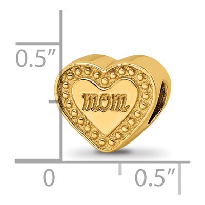 Gold-Plated Sterling Silver Mom Heart Bead – view 6