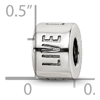 Sterling Silver Live Laugh Love Spacer Bead – view 6