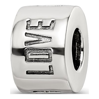 Sterling Silver Live Laugh Love Spacer Bead – view 8
