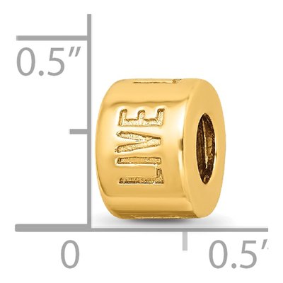 Gold-Plated Sterling Silver Live Laugh Love Spacer Bead – view 7