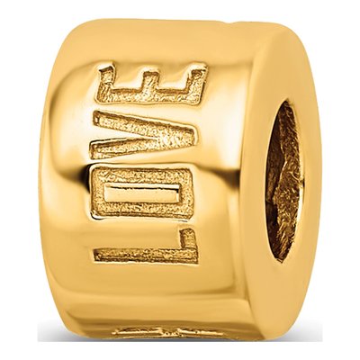 Gold-Plated Sterling Silver Live Laugh Love Spacer Bead – view 8