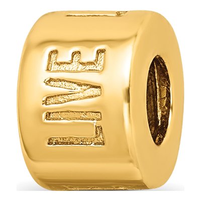 Gold-Plated Sterling Silver Live Laugh Love Spacer Bead