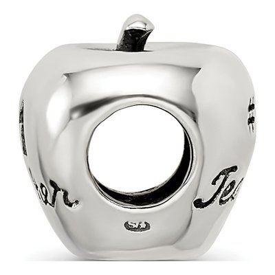 Sterling Silver Teacher Apple Number 1 Bead – view 4