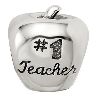 Sterling Silver Teacher Apple Number 1 Bead – view 5